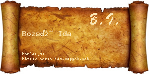 Bozsó Ida névjegykártya