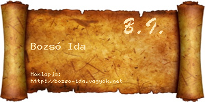 Bozsó Ida névjegykártya