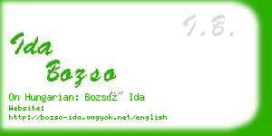 ida bozso business card